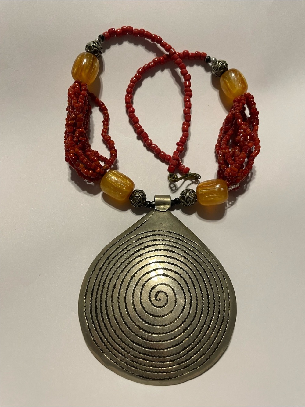 Vintage African Tuareg Talisman Necklace #9844